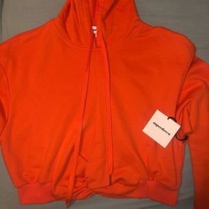 orange cropped hoodie